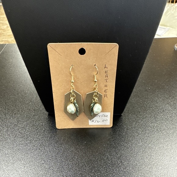 The Unbranded Brand Jewelry - Feather With Leather Dangle Earrings